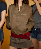 Women Clothing Summer Street Stand Collar Rivet Jacket Coat