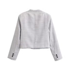 Women Clothing Long Sleeve V neck Short Blazer