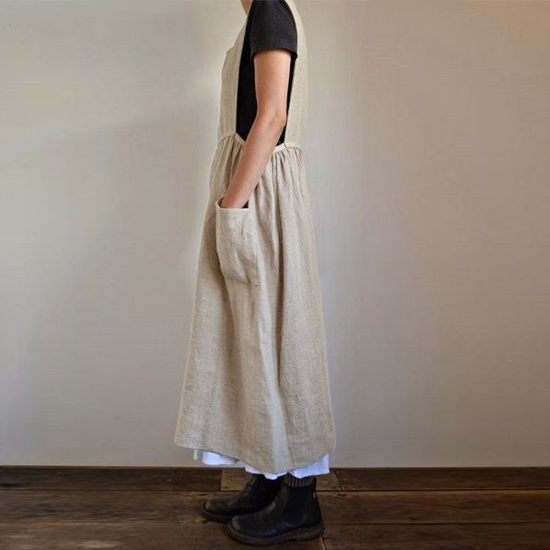 Women's Cotton Loose A-Line Maxi Dress