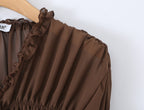 French Gentle Pleated Lace up Sun Protection Shirt Women