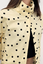 Women Clothing Top Product Polka Dot Pleated Coat