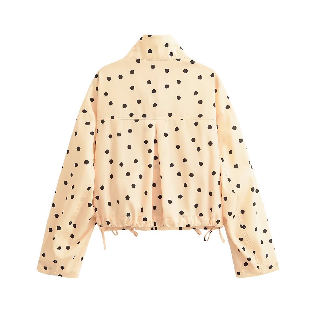 Women Clothing Top Product Polka Dot Pleated Coat