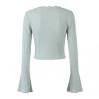 Women Summer Sun Protection V neck Long Sleeves Short