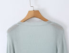 Women Summer Sun Protection V neck Long Sleeves Short