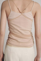 Women Clothing Summer round Neck Double Layer Silk Net