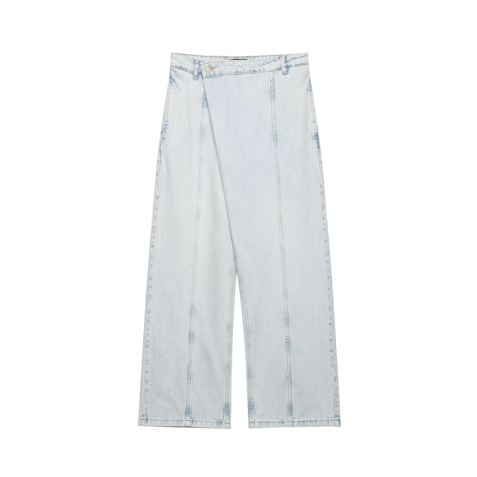 Women Clothing Denim Double Breasted Vest Jeans Suit
