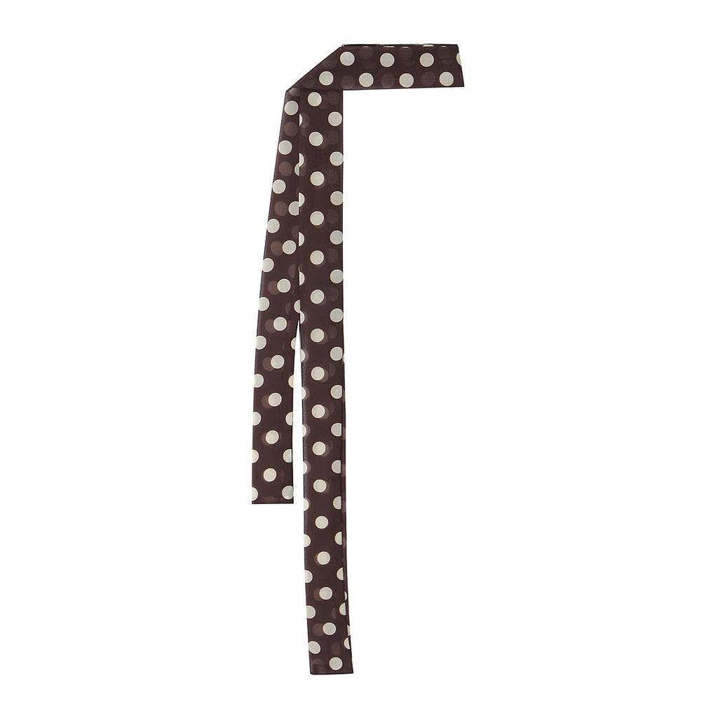 Sexy Retro Dots V neck Strap Top with Lace up Silk Scarf