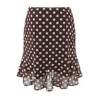 Sexy Retro Dots V neck Strap Top with Lace up Silk Scarf