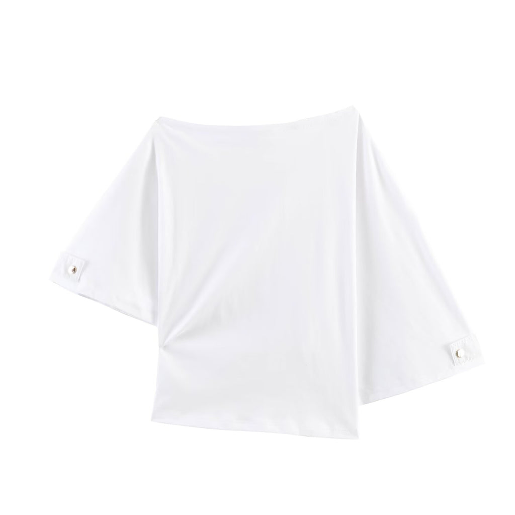Women Clothing Summer Asym Waist Tight Design off Shoulder