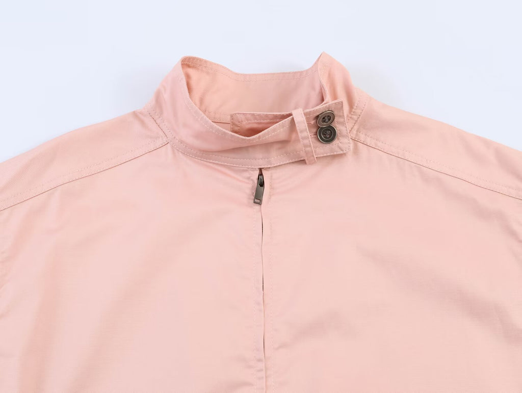 Women Clothing Summer Solid Color All Matching Stand Collar