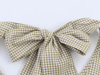 Women Clothing Summer Honeycomb Small Plaid Hanging Collar