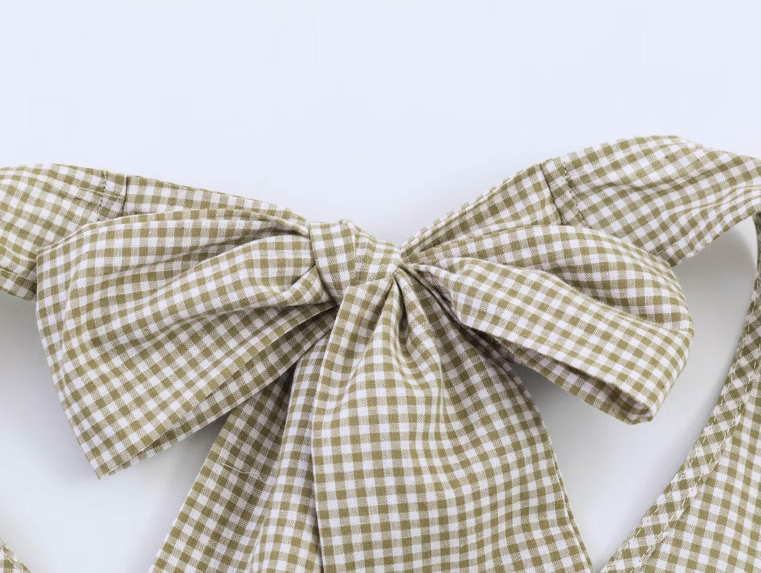 Women Clothing Summer Honeycomb Small Plaid Hanging Collar
