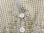 Women Clothing Summer Honeycomb Small Plaid Hanging Collar