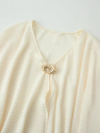 Women Clothing Elegant Brooch Decoration Pleated Irregular