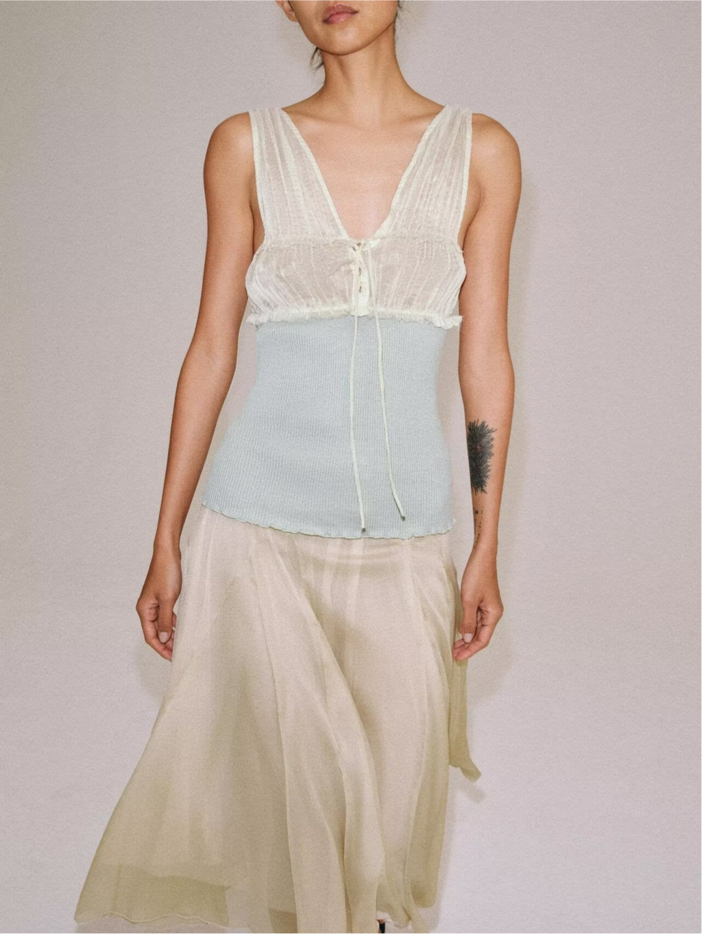 Women Clothing All Match Elegant Stitching Strap Top
