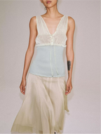 Women Clothing All Match Elegant Stitching Strap Top