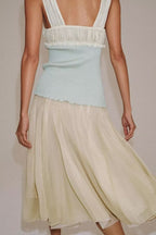 Women Clothing All Match Elegant Stitching Strap Top