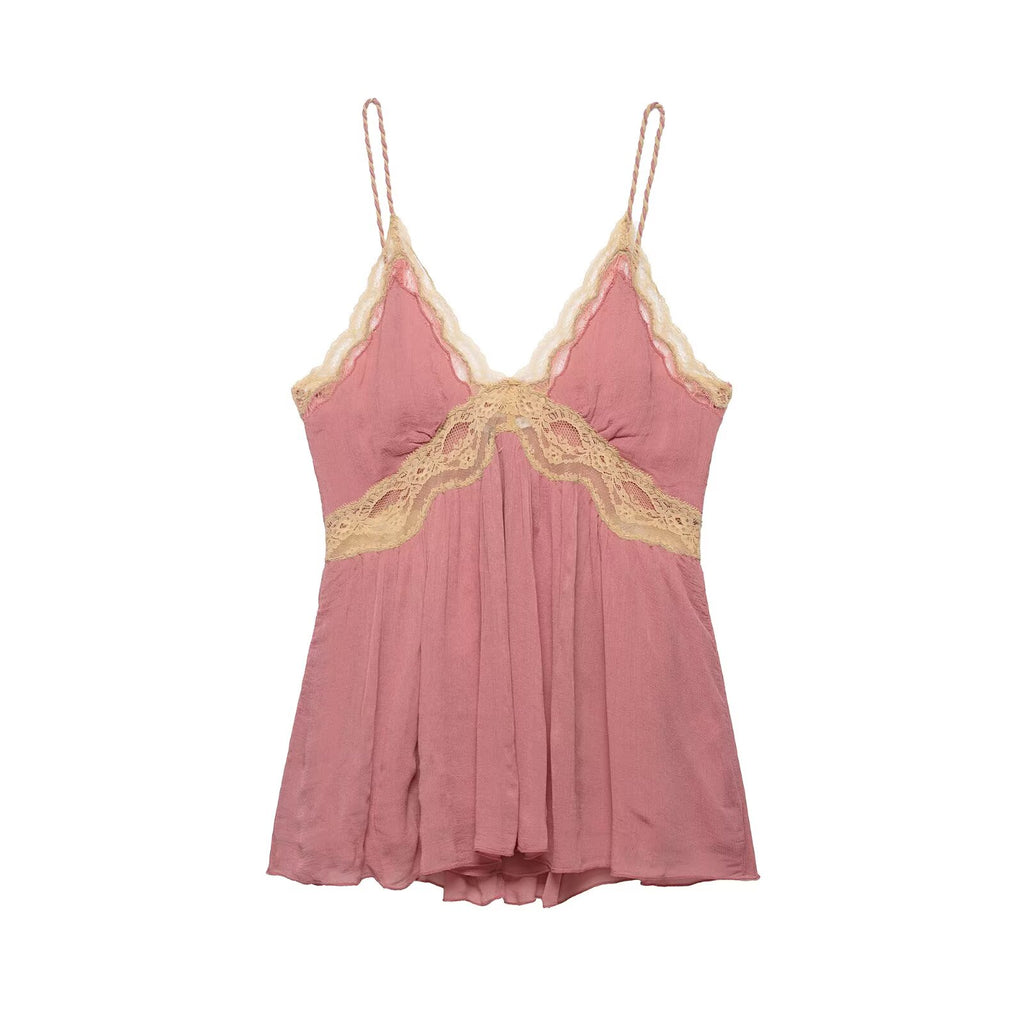 Women Clothing Item Loose Lace Lingerie Vest Strap Top