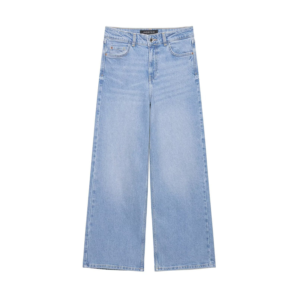 Women Clothing Retro All Match HW WL Straight Jeans