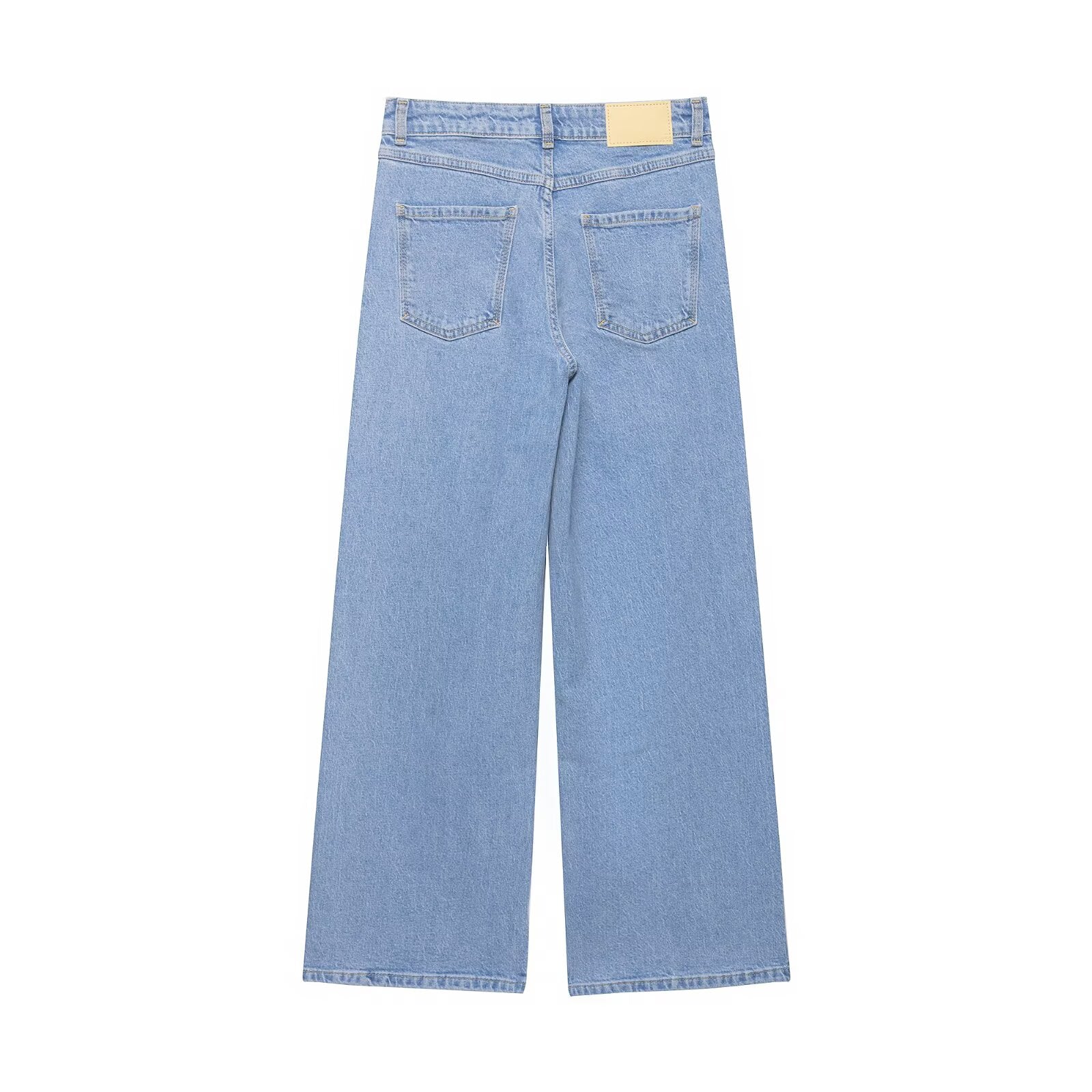 Women Clothing Retro All Match HW WL Straight Jeans