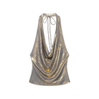 Women Clothing Draped Hanging Collar Vest Camisole Bright