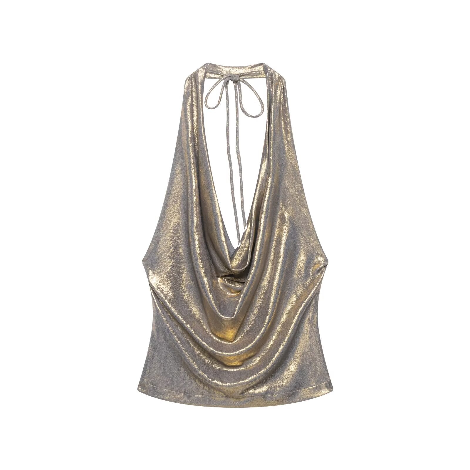 Women Clothing Draped Hanging Collar Vest Camisole Bright