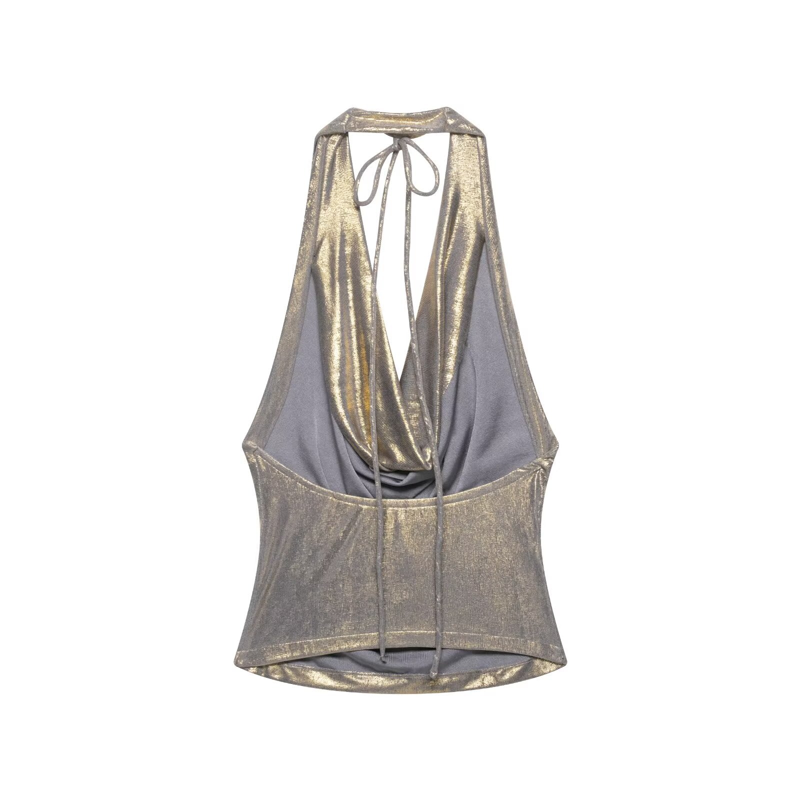 Women Clothing Draped Hanging Collar Vest Camisole Bright