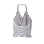 Women Clothing Summer Sexy Pleated Beads Decoration Halter