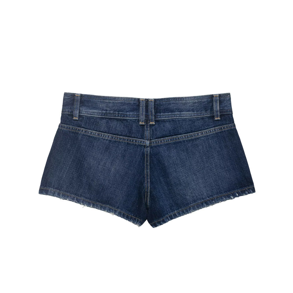 Women Clothing Summer Retro Sexy Double Buckle Casual Denim
