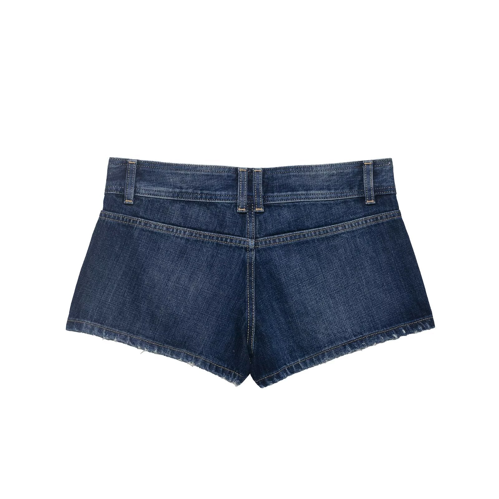 Women Clothing Summer Retro Sexy Double Buckle Casual Denim
