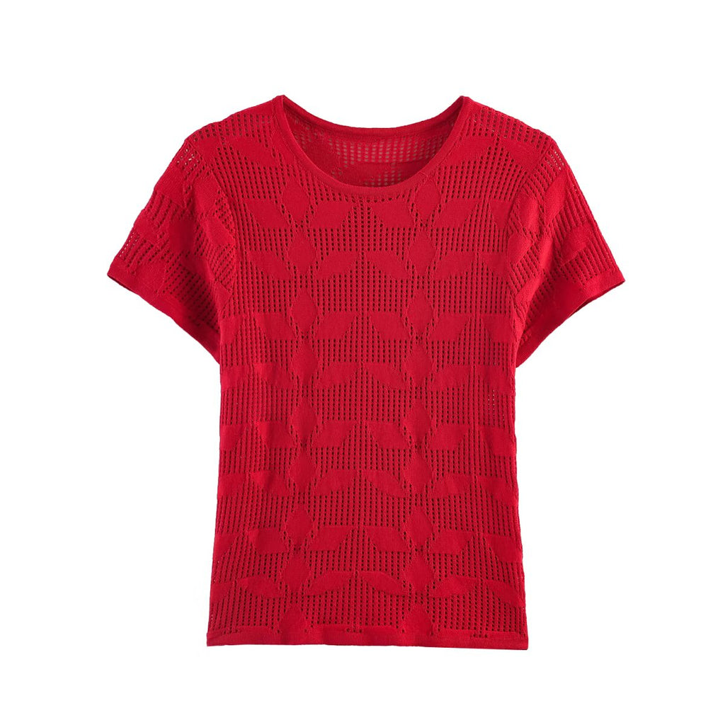 Women Summer Short Sleeved V neck Top