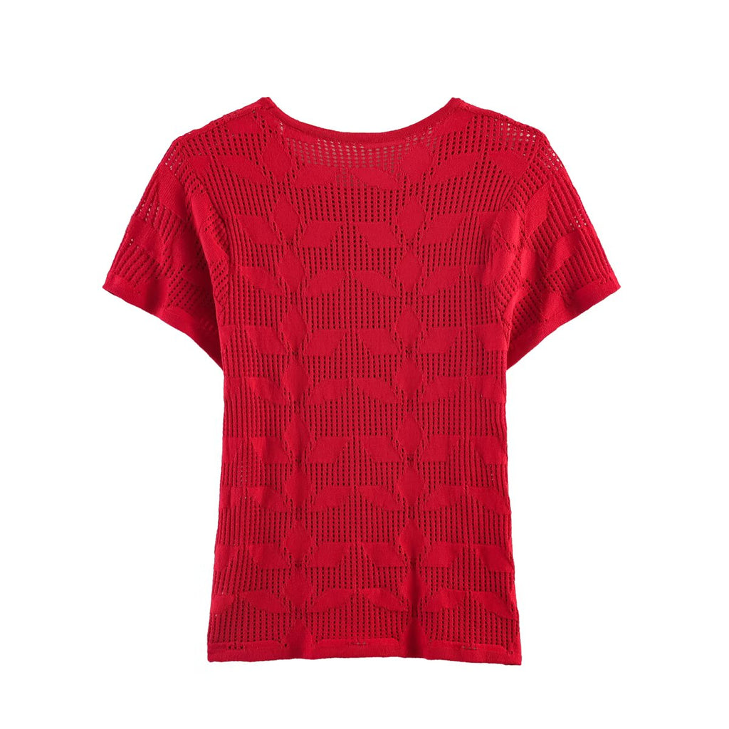 Women Summer Short Sleeved V neck Top