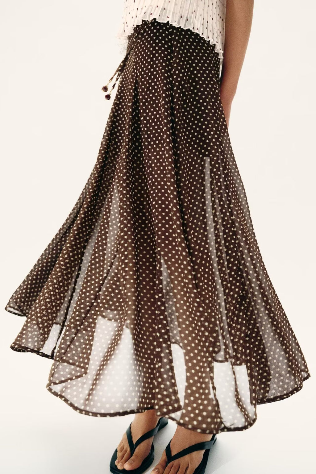 Women Clothing Spring Fashionable Elegant Polka Dot Midi