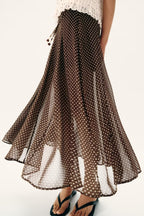 Women Clothing Spring Fashionable Elegant Polka Dot Midi