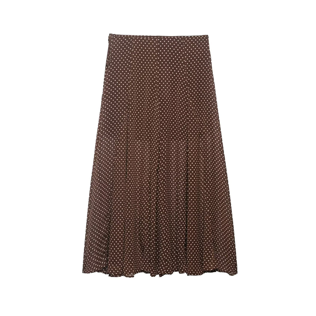 Women Clothing Spring Fashionable Elegant Polka Dot Midi