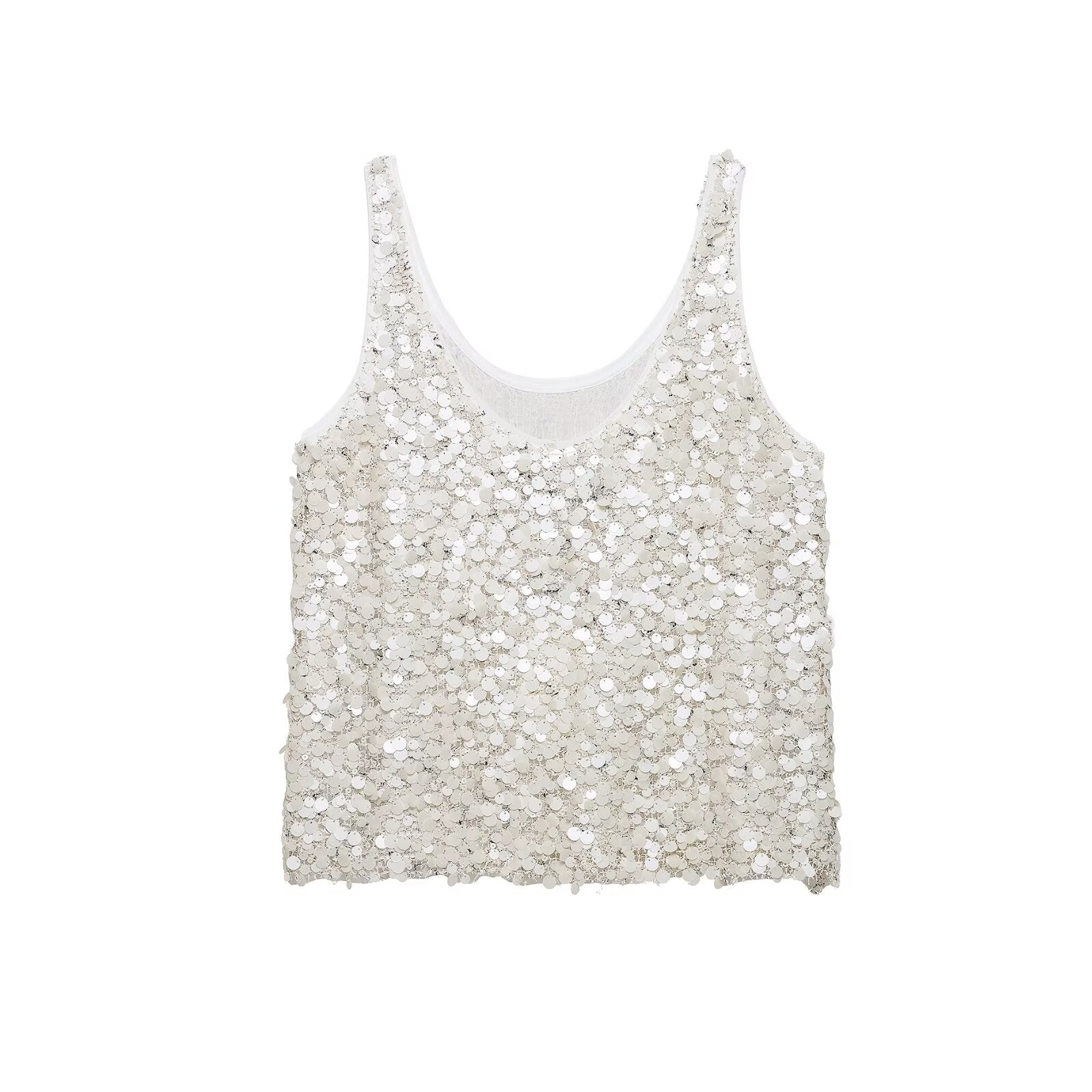 Women Clothing Summer SL round Neck Beads Decoration Strap