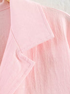 Women Clothing Summer Casual Linen Pocket Shirt Linen