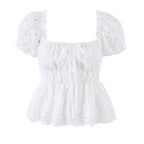 Summer French Gentle Sexy Niche Embroidery Hollow Out CO