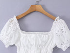 Summer French Gentle Sexy Niche Embroidery Hollow Out CO