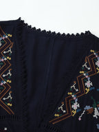Women Clothing Fashionable Floral Embroidered Short Top