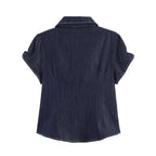 Women Clothing Chic Fashionable Stylish Denim Short Sleeve