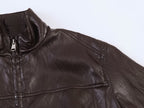 Women Clothing Spring Long Sleeve Faux Leather Short Bomber