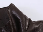 Women Clothing Spring Long Sleeve Faux Leather Short Bomber