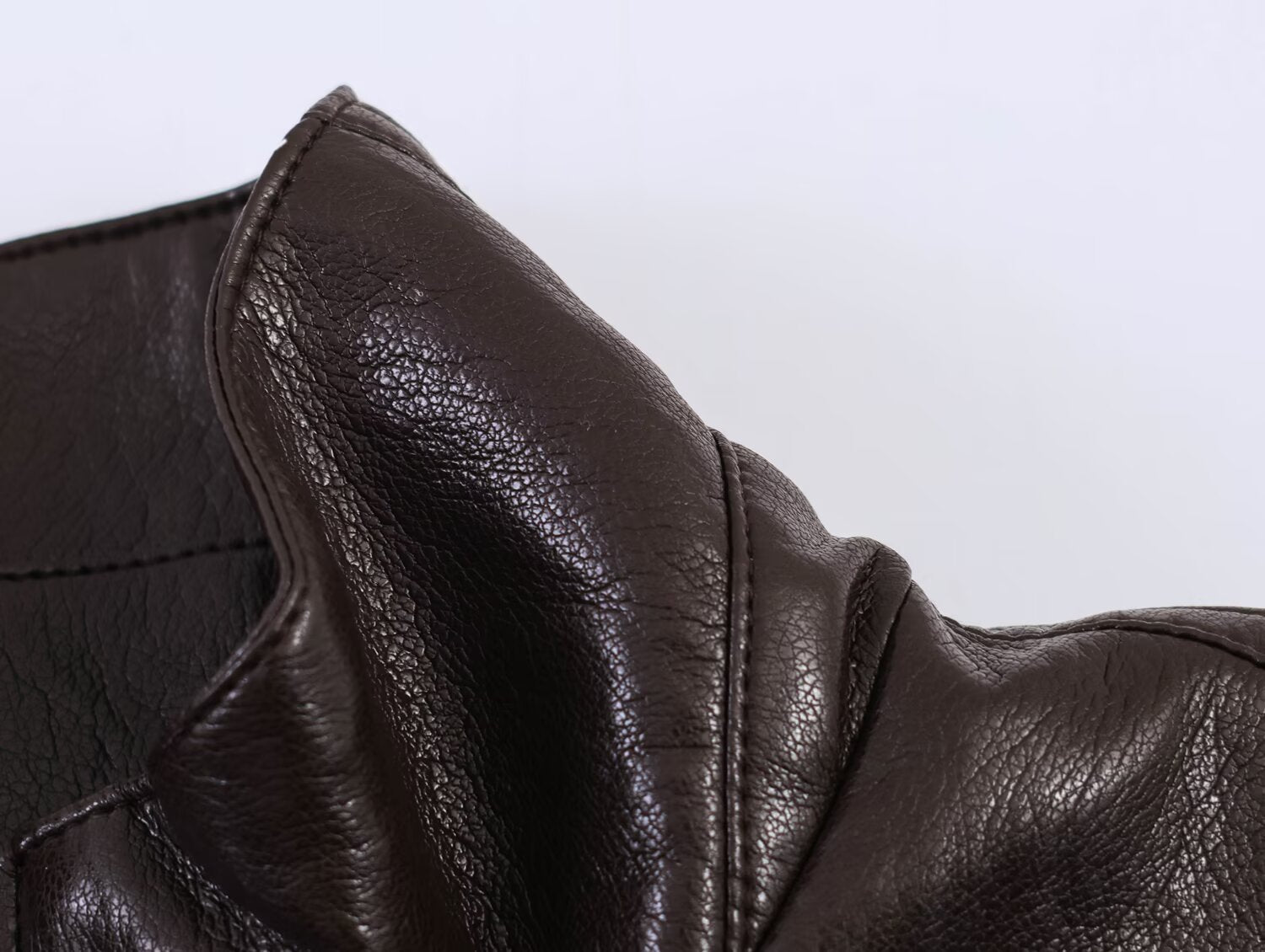 Women Clothing Spring Long Sleeve Faux Leather Short Bomber