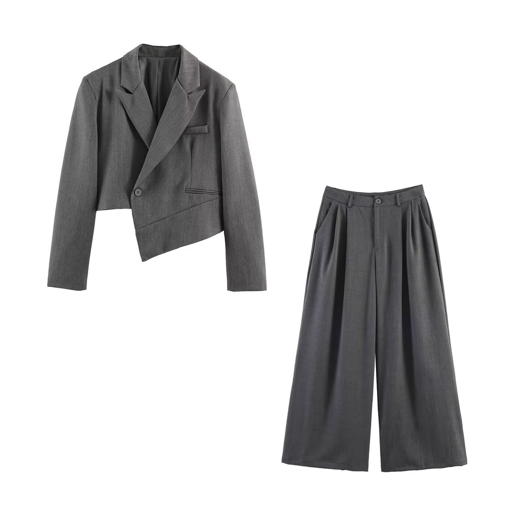 Casual Irregular Asym Blazer HW Drooping Straight Cover