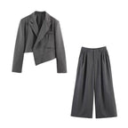 Casual Irregular Asym Blazer HW Drooping Straight Cover