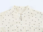 Women Clothing Summer Street Casual Polka Dot Cinched Coat