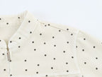 Women Clothing Summer Street Casual Polka Dot Cinched Coat
