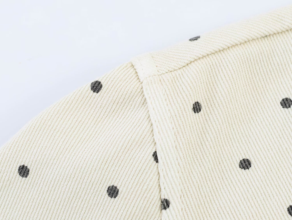 Women Clothing Summer Street Casual Polka Dot Cinched Coat