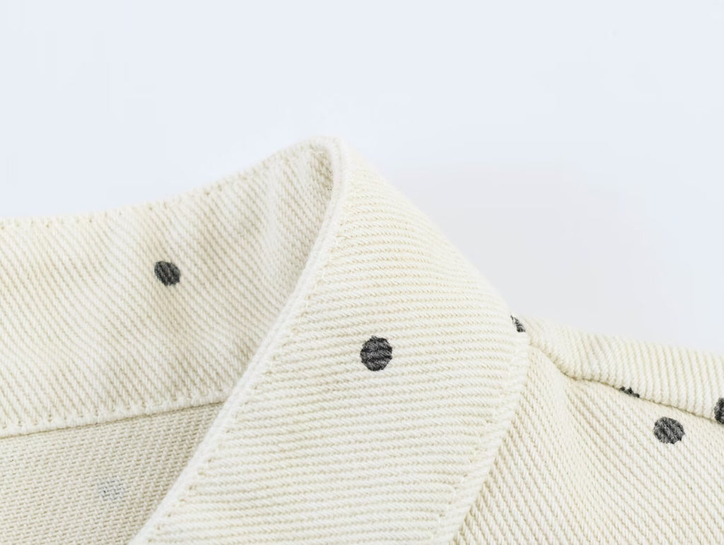 Women Clothing Summer Street Casual Polka Dot Cinched Coat